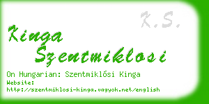 kinga szentmiklosi business card